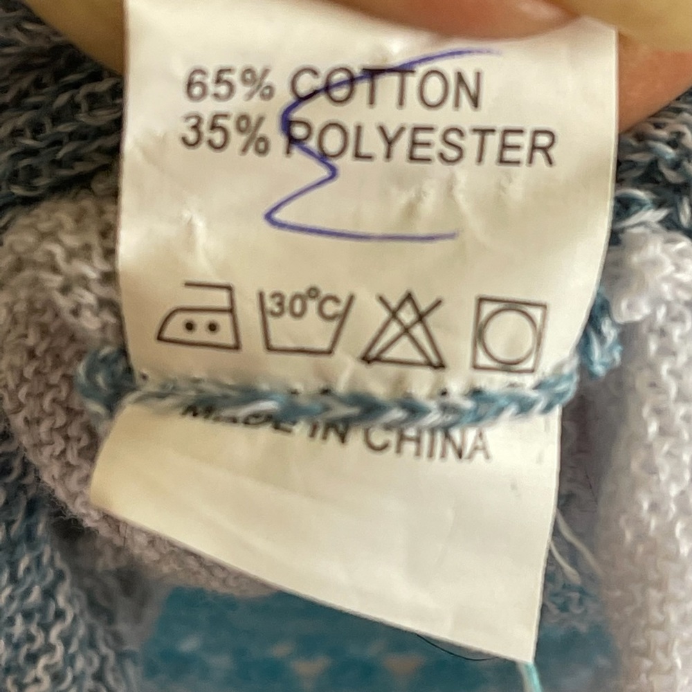 Lightweight color block blue, white & gray long sleeve striped hoodie - Picture 14 of 14